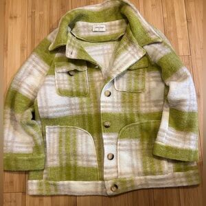 La Garconne Green and Cream Plaid Jacket